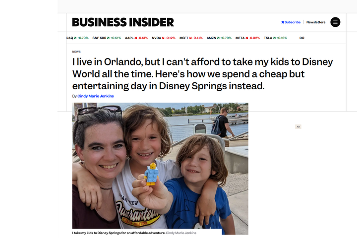 I live in Orlando, but I can't afford to take my kids to Disney World all the time. Here's how we spend a cheap but entertaining day in Disney Springs instead.